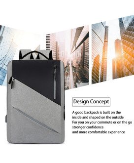 Mochila Multifunções 15.6'', Impermeável, com Ranhura para cabo USB para Carregamento Lateral - Preta