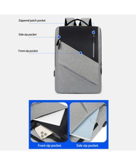 Mochila Multifunções 15.6'', Impermeável, com Ranhura para cabo USB para Carregamento Lateral - Preta