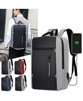 Mochila Multifunções 15.6'', Impermeável, com Ranhura para cabo USB para Carregamento - Preta