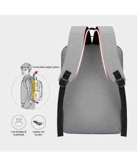 Mochila Multifunções 15.6'', Impermeável, com Ranhura para cabo USB para Carregamento - Preta