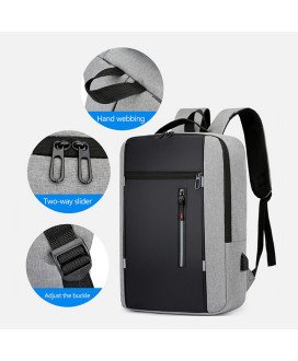 Mochila Multifunções 15.6'', Impermeável, com Ranhura para cabo USB para Carregamento - Preta