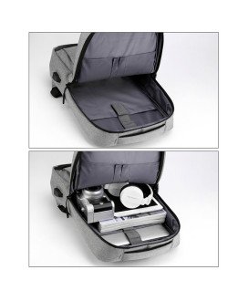 Mochila Multifunções 15.6'', Impermeável, com Ranhura para cabo USB para Carregamento - Azul