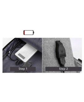 Mochila Multifunções 15.6'', Impermeável, com Ranhura para cabo USB para Carregamento - Azul