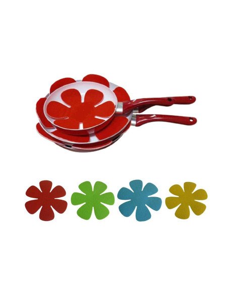Kit de Protetores de Panelas/Frigideiras em Forma de Flor – 4 unidades – Goeik