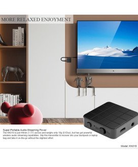 Adaptador Transmissor e Recetor sem Fio Bluetooth 5.0 Dual Mode