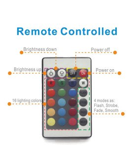 Pack de 10* Luzes LED Subaquáticas, com 16 cores RGB e 1*Controlo Remoto