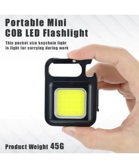 Mini Lanterna LED Multifunções Portátil, com Bateria Recarregável e 4 Intensidades de Luz