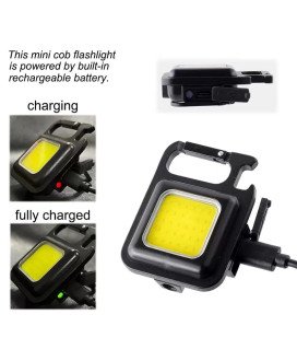 Mini Lanterna LED Multifunções Portátil, com Bateria Recarregável e 4 Intensidades de Luz