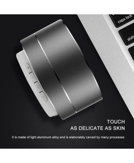 Mini Coluna Bluetooth, com Porta USB e Leitor de Cartões Micro SD, Prateado - Goeik