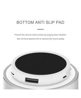 Mini Coluna Bluetooth, com Porta USB e Leitor de Cartões Micro SD, Prateado - Goeik