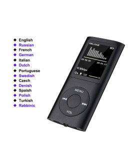 Leitor MP4 de 32GB, com Fones Jack 3.5mm e Cabo de Alimentação, Rosa