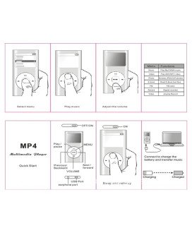 Leitor MP4 de 32GB, com Fones Jack 3.5mm e Cabo de Alimentação, Rosa