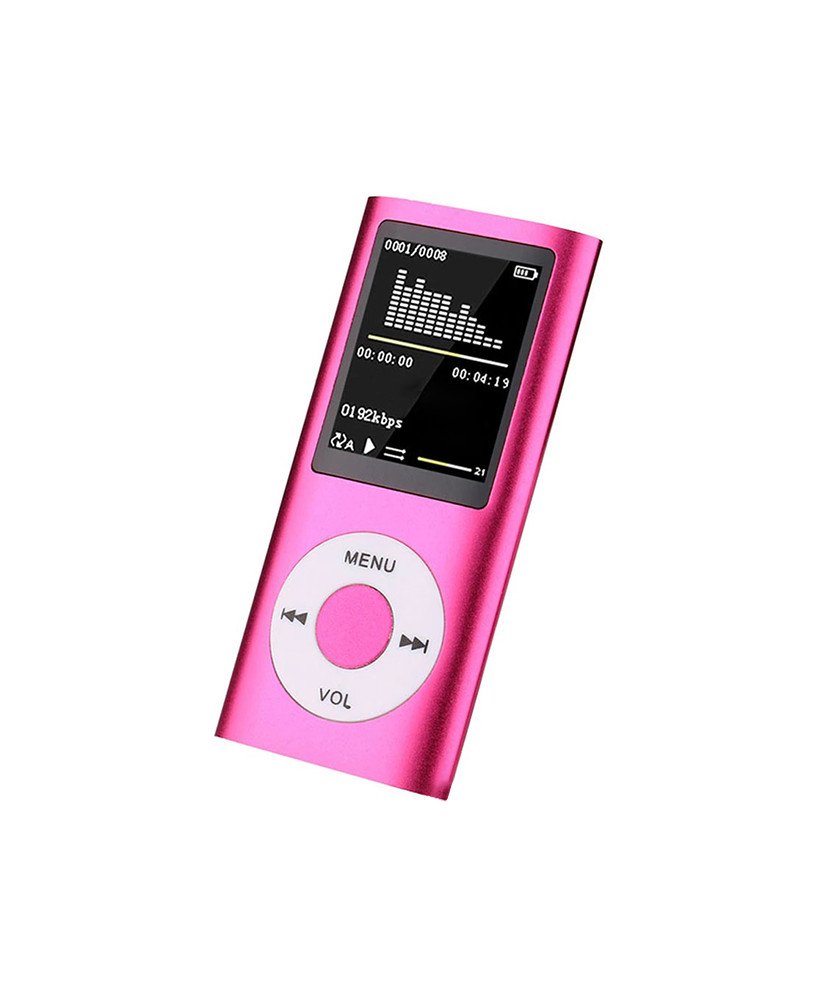 Leitor MP4 de 32GB, com Fones Jack 3.5mm e Cabo de Alimentação, Rosa