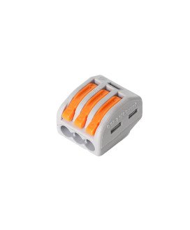 Conetor / Ligador Rápido PCT-213 com 1 Entrada e 2 Saídas – Cinza – Goeik