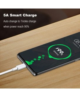 Cabo de Carregamento Rápido Tipo-C para USB de 1 metro e de 2.4 Amperes