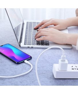 Cabo de Carregamento Rápido Tipo-C para USB de 1 metro e de 2.4 Amperes