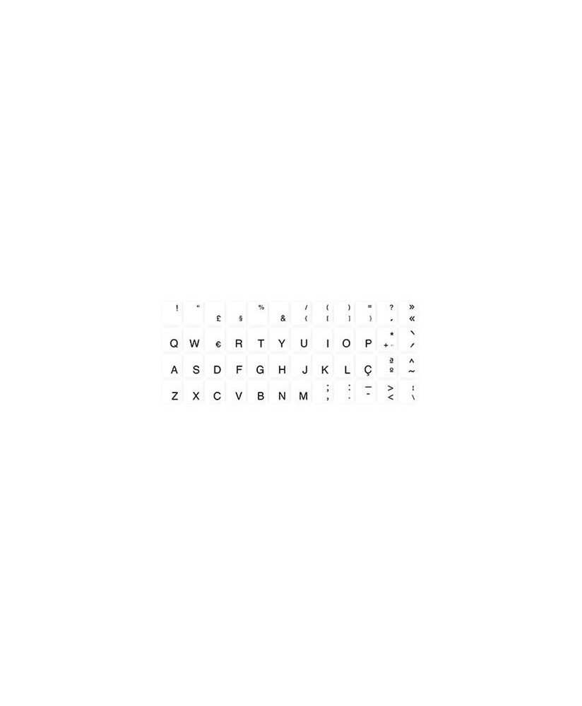 Kits de Teclas Autocolantes 11*13 Transparente, com Carateres Portugueses para Teclado