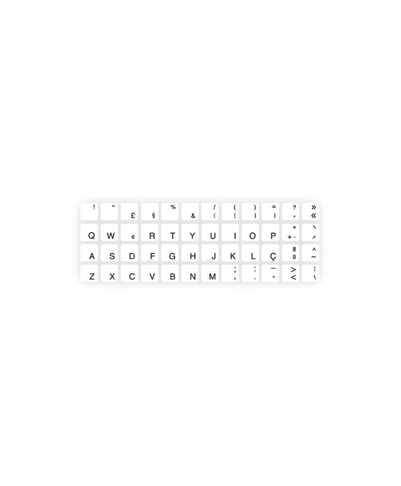 Kits de Teclas Autocolantes 14*14 com Carateres Portugueses para Teclado - Transparente