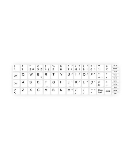 Kits de Teclas Autocolantes 14*14 com Carateres Portugueses para Teclado - Branco