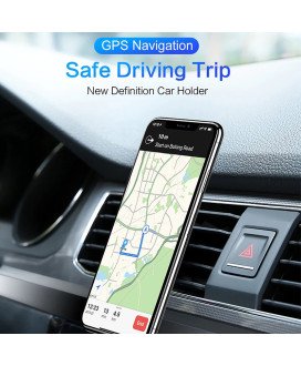 Suporte Magnético de Telemóvel com Formato L, com Clip de Montagem, para Carro – Preto Metalizado