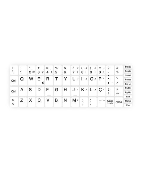 Kits de Teclas Autocolantes 11*13 Branco, com Carateres Portugueses para Teclado