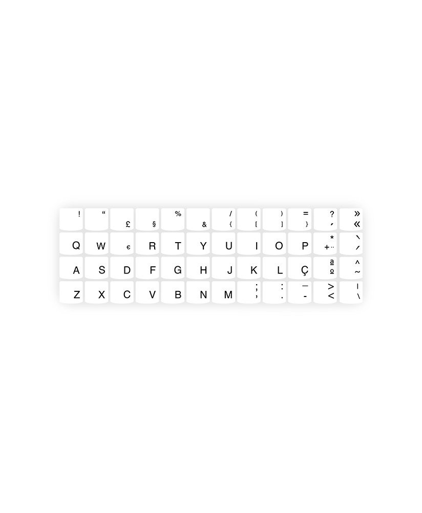 Kits de Teclas Autocolantes Transparente com Carateres Portugueses para Teclado Lenovo 14,9*14,3