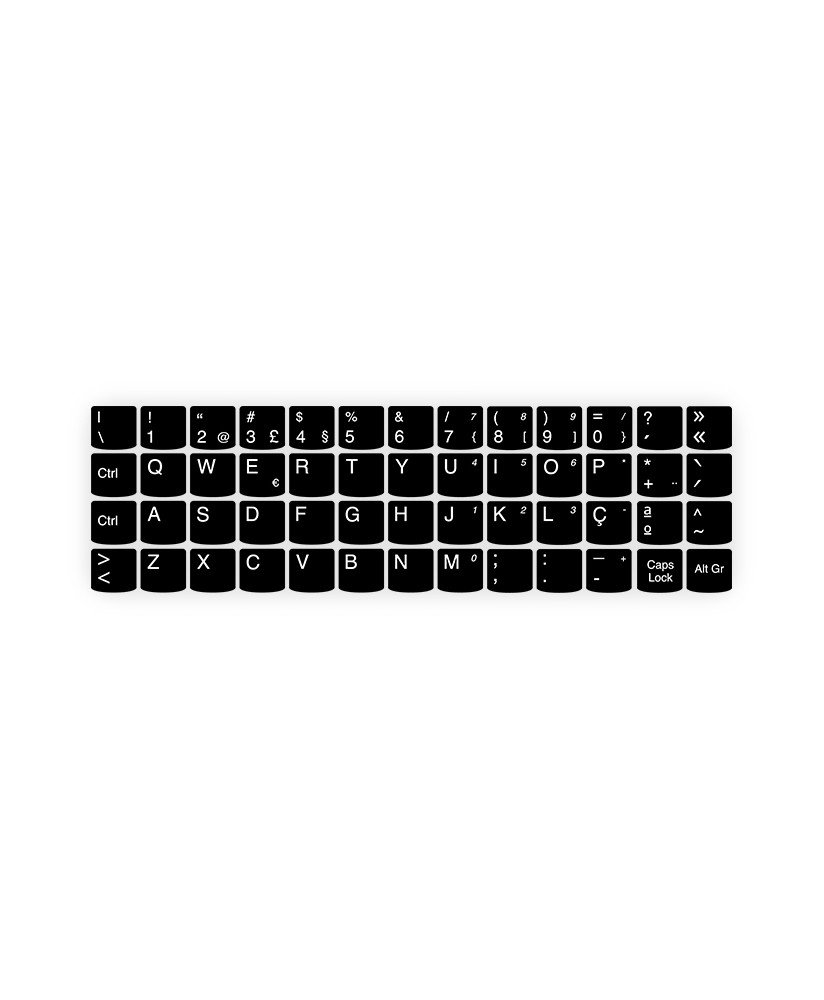Kits de Teclas Autocolantes Preto com Carateres Portugueses para Teclado Lenovo 14,9*14,3