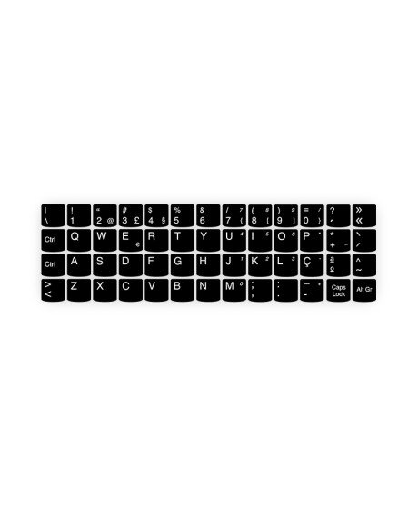 Kits de Teclas Autocolantes Preto com Carateres Portugueses para Teclado Lenovo 14,9*14,3