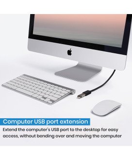 Cabo de Extensão - Extensor USB 2.0 - Preto