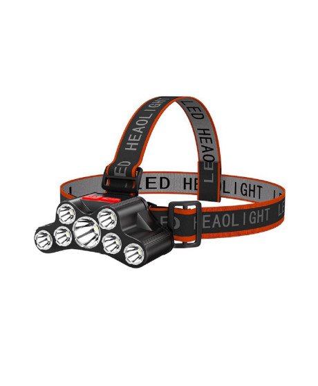 Lanterna Frontal Recarregável com 7 Leds e 4 Modos de Iluminação