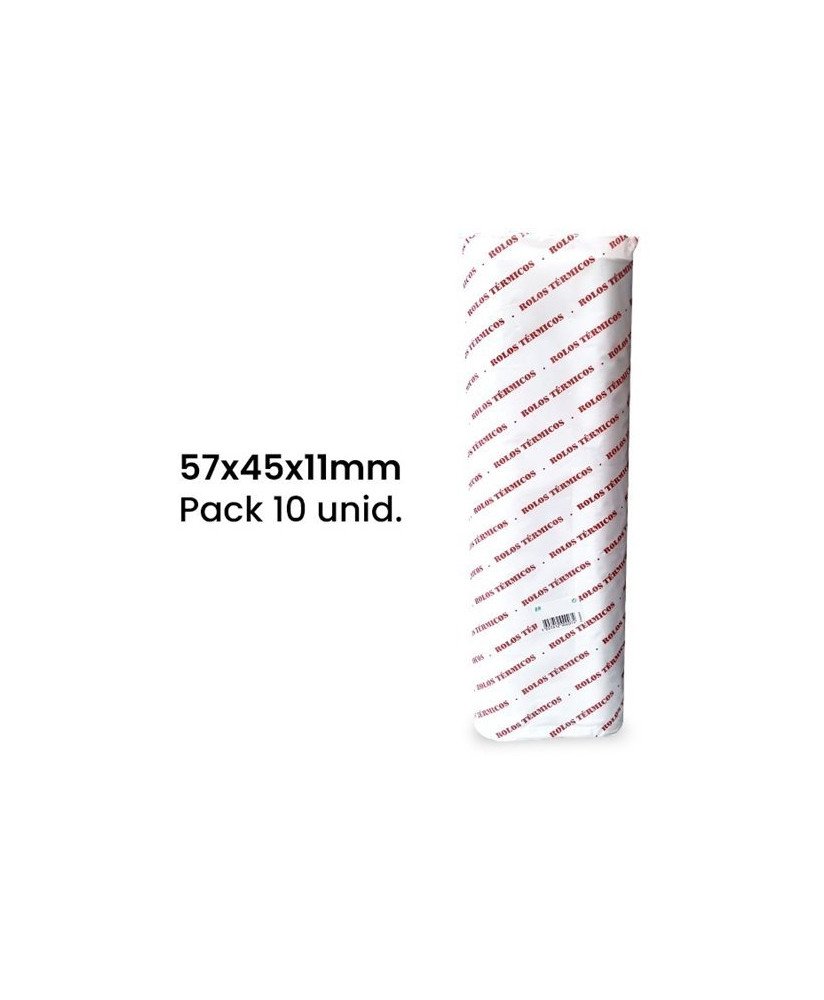 Rolo de Papel Térmico 57x45x11mm - Pack de 10 unid.