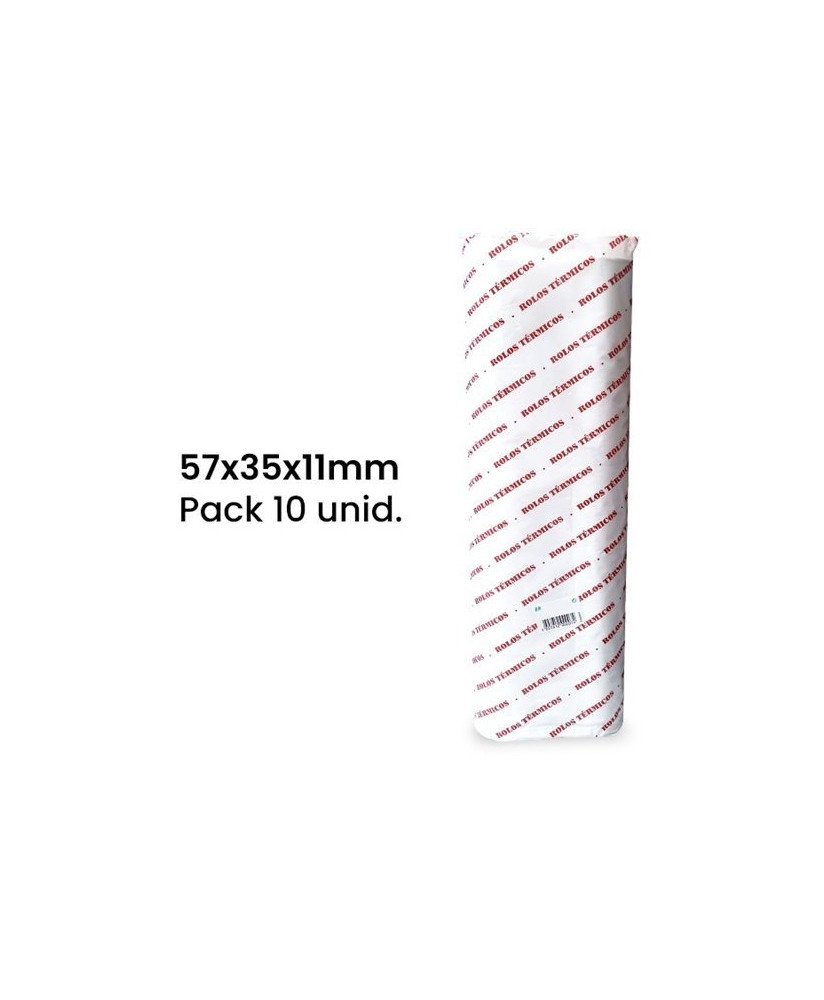 Rolo de Papel Térmico 57x35x11mm - Pack de 10 unid.
