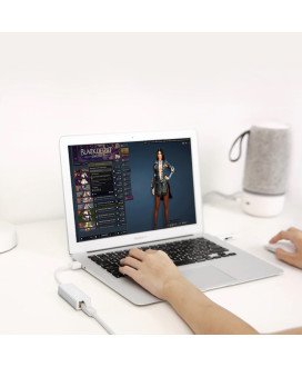 Cabo Adaptador USB 2.0 para RJ45 em Alumínio – Cinzento Metalizado