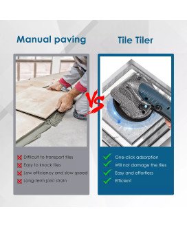 Máquina Vibratória para Assentar Azulejos, com Ventosa e Duas Baterias