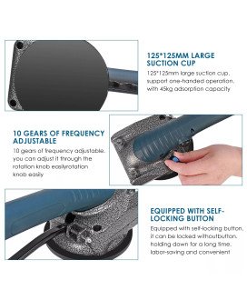 Máquina Vibratória para Assentar Azulejos, com Ventosa e Duas Baterias