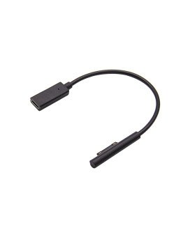 Cabo Adaptador Tipo-C Fêmea para Microsoft Surface Pro 4, 5 e 6, de 20cm – Preto