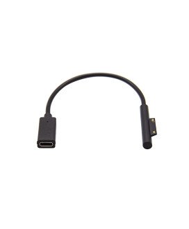 Cabo Adaptador Tipo-C Fêmea para Microsoft Surface Pro 4, 5 e 6, de 20cm – Preto