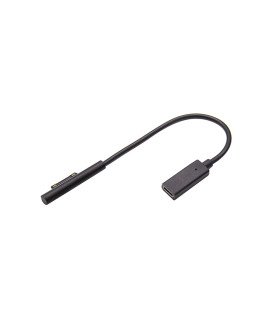 Cabo Adaptador Tipo-C Fêmea para Microsoft Surface Pro 4, 5 e 6, de 20cm – Preto