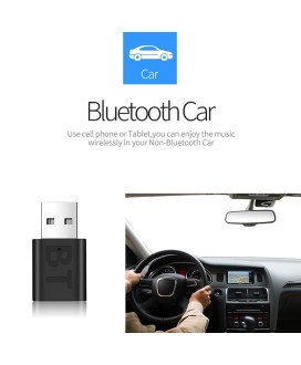 Recetor de Áudio Bluetooth, com Ligação Jack 3.5mm, para Carro ou Portátil