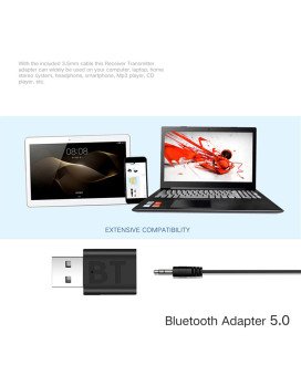 Recetor de Áudio Bluetooth, com Ligação Jack 3.5mm, para Carro ou Portátil