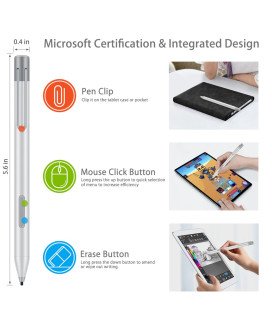 Caneta para Surface com Clip – Prateada