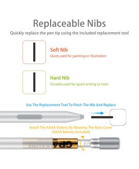 Caneta para Surface com Clip – Prateada