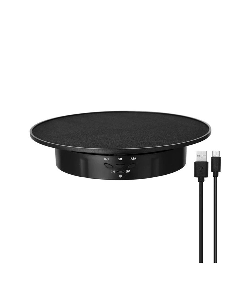 Expositor com Base Giratória / Rotativa de 200mm, de 3 Velocidades, para Fotografia e Vídeo 3D - Preto