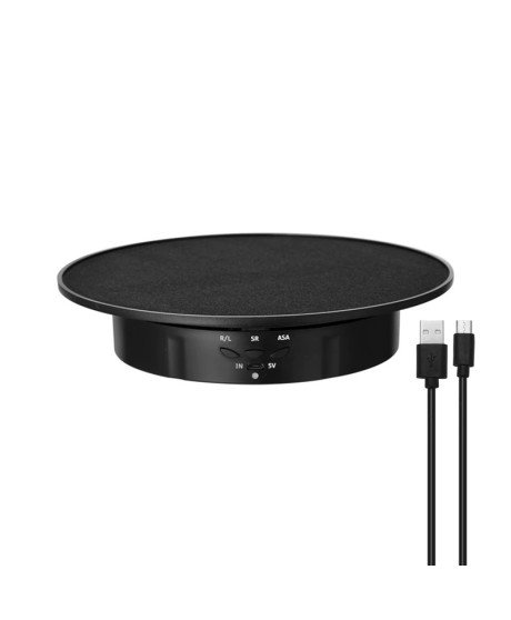 Expositor com Base Giratória / Rotativa de 200mm, de 3 Velocidades, para Fotografia e Vídeo 3D - Preto