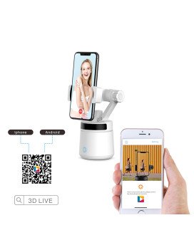 Suporte de Telemóvel Recarregável com Rotação a 355º e Acompanhamento de Movimento - Branco