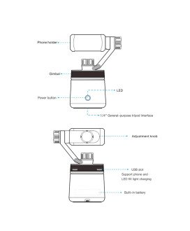 Suporte de Telemóvel Recarregável com Rotação a 355º e Acompanhamento de Movimento - Branco