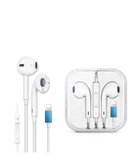 Fones Auriculares Tipo Apple, para iPhone, com Fio, Lightning - Branco
