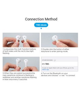 Fones Auriculares Bluetooth i11-TWS, com Caixa Powerbank - Branco