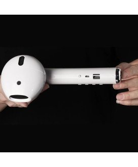 Coluna Portátil Bluetooth com Porta USB, Cartão SD e com Suporte para Telemóvel – Branco