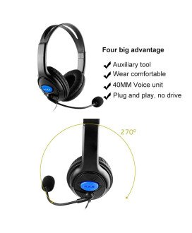 Headset para Gaming com Microfone e Cancelamento de Ruído – Preto e Azul